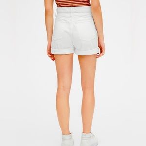 GAP Denim High-Rise Mom Shorts, white